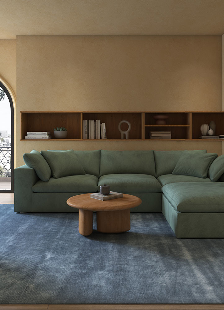 cera blue viscose hand tufted Rug - R&D/info