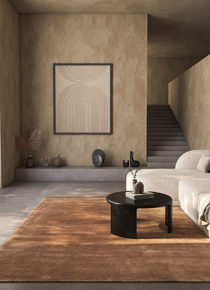 cera beige and brown viscose hand tufted Rug - R&D/info