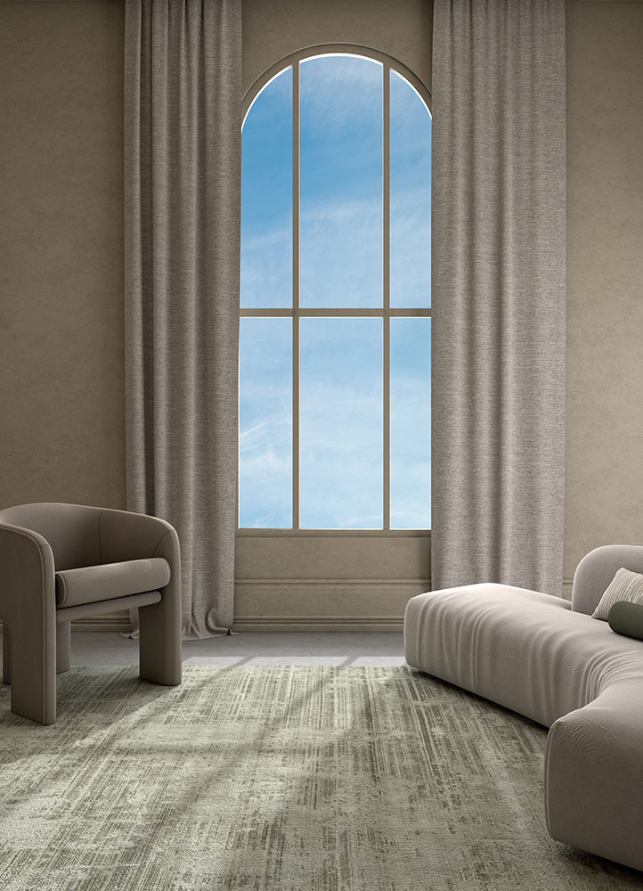 bespoke sile beige and brown wool and viscose hand loom Rug - R&D/info