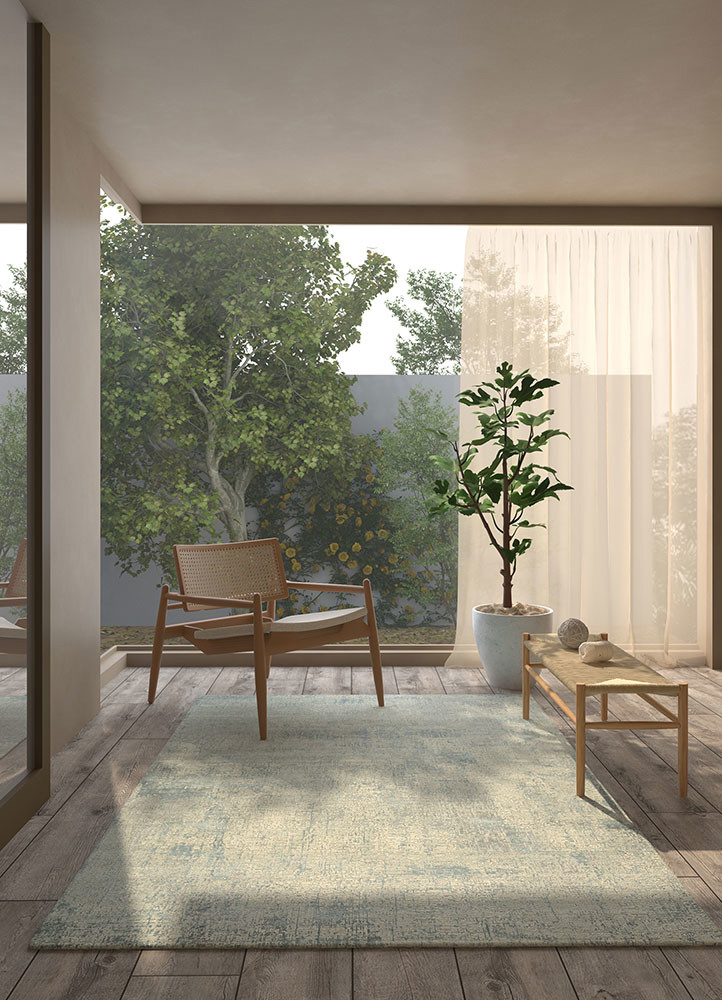 uvenuti grey and black wool and bamboo silk hand knotted Rug - R&D/info