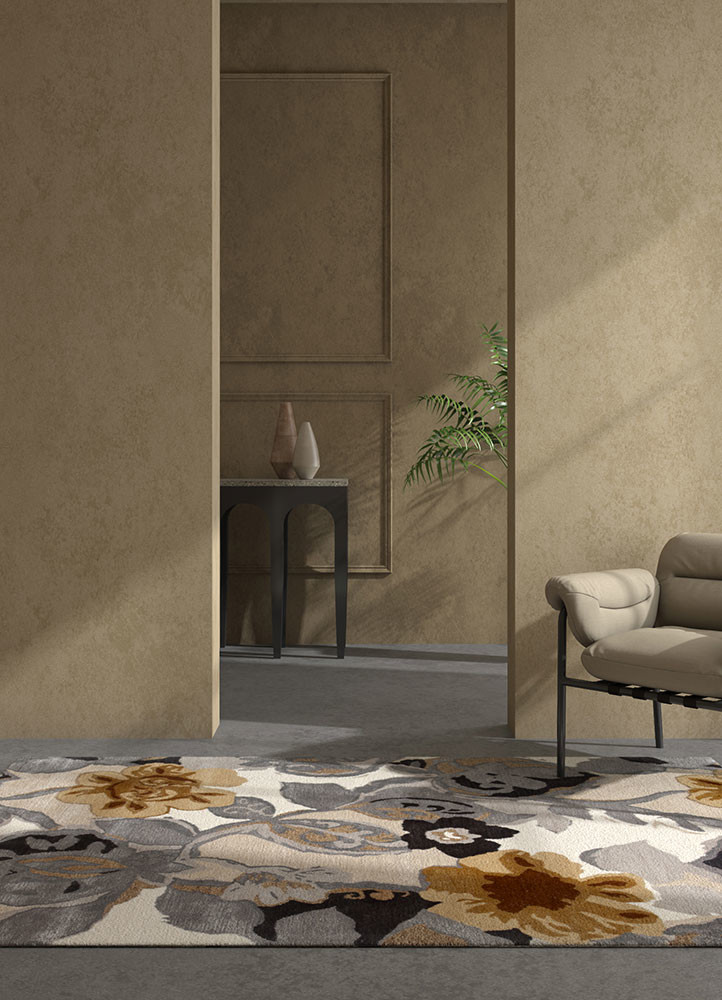 hacienda beige and brown wool and viscose hand tufted Rug - R&D/info hacienda beige and brown wool and viscose hand tufted Rug - R&D/info