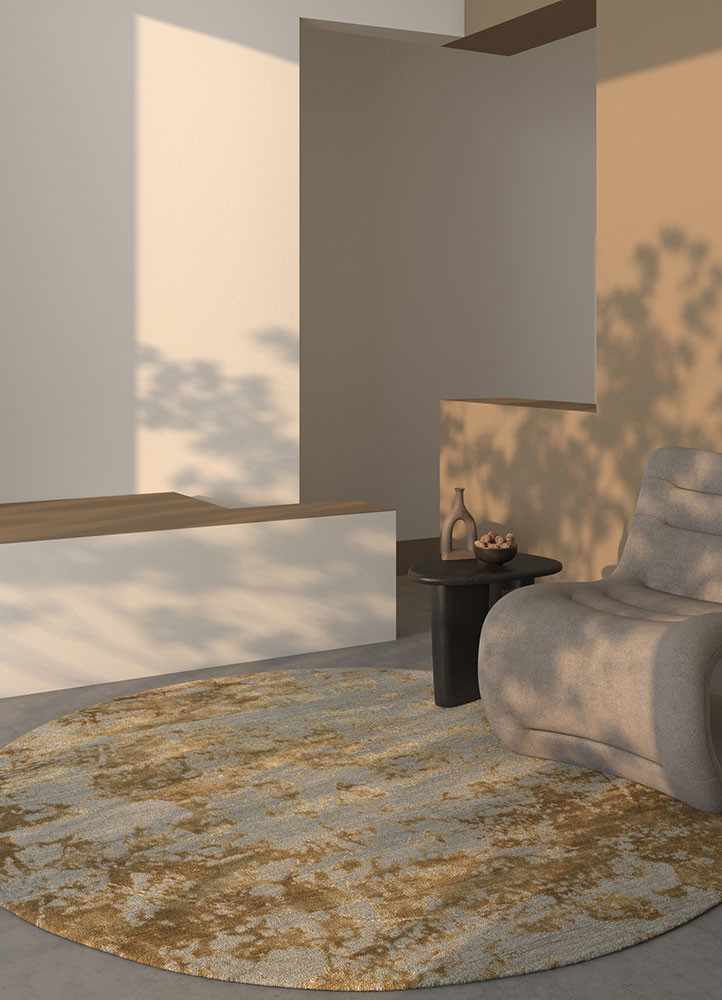 project error by kavi grey and black wool and bamboo silk hand knotted Rug - R&D/info