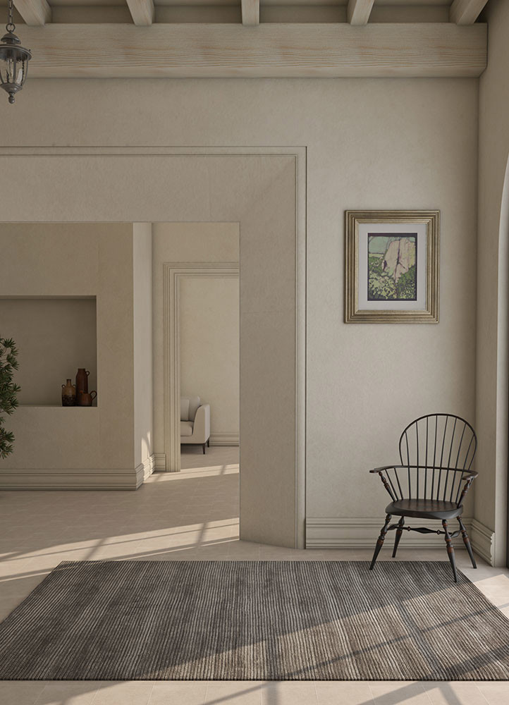 basis grey and black wool and viscose hand loom Rug - R&D/info