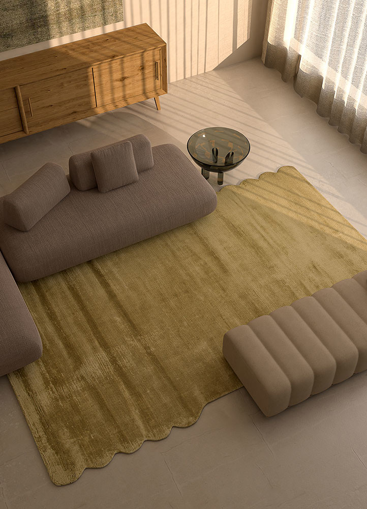 forme green viscose hand loomRug - Rander