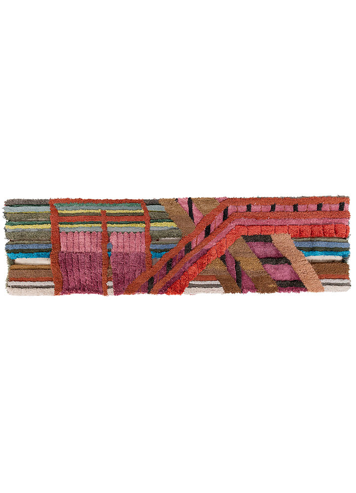 exposed spine pink and purple wool and bamboo silk hand knotted WALL ART & TAPESTRY - MRander