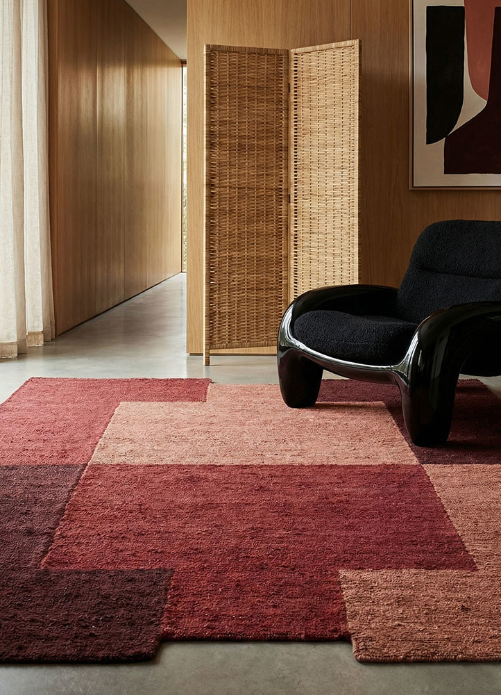 daaira red and orange jute and hemp flat weavesRug - Rander