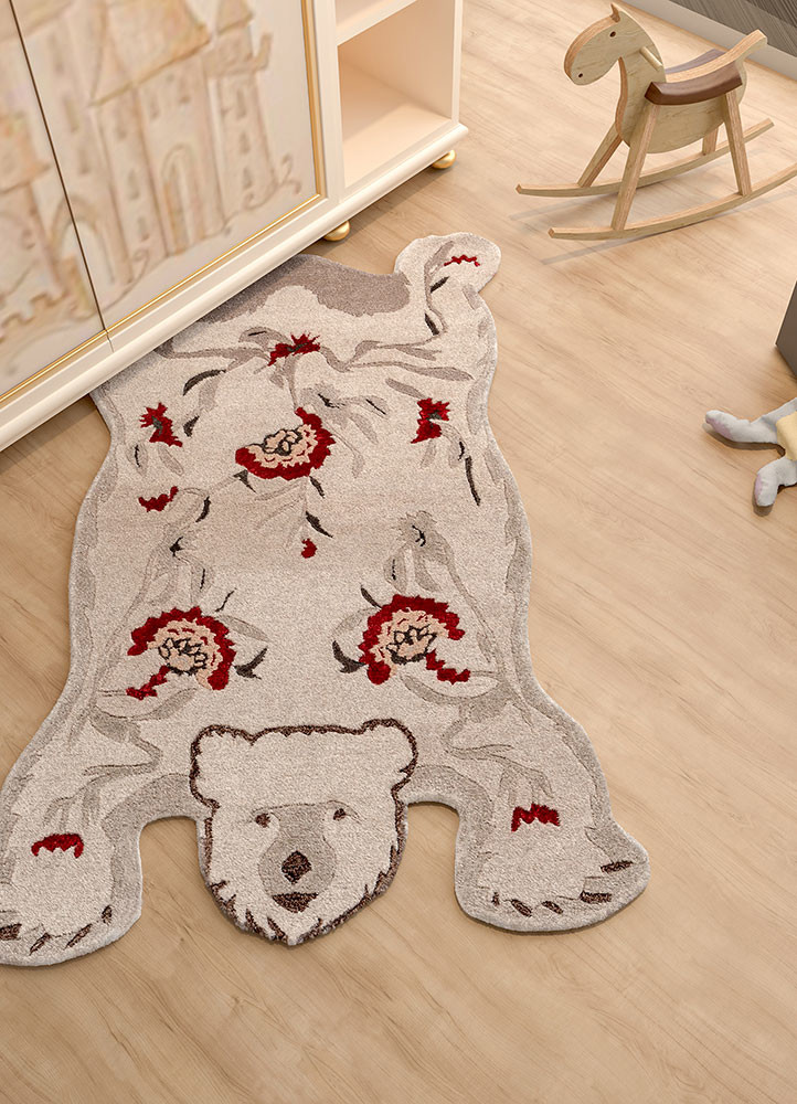 wild wanderlust ivory wool and viscose hand tuftedRug - Rander