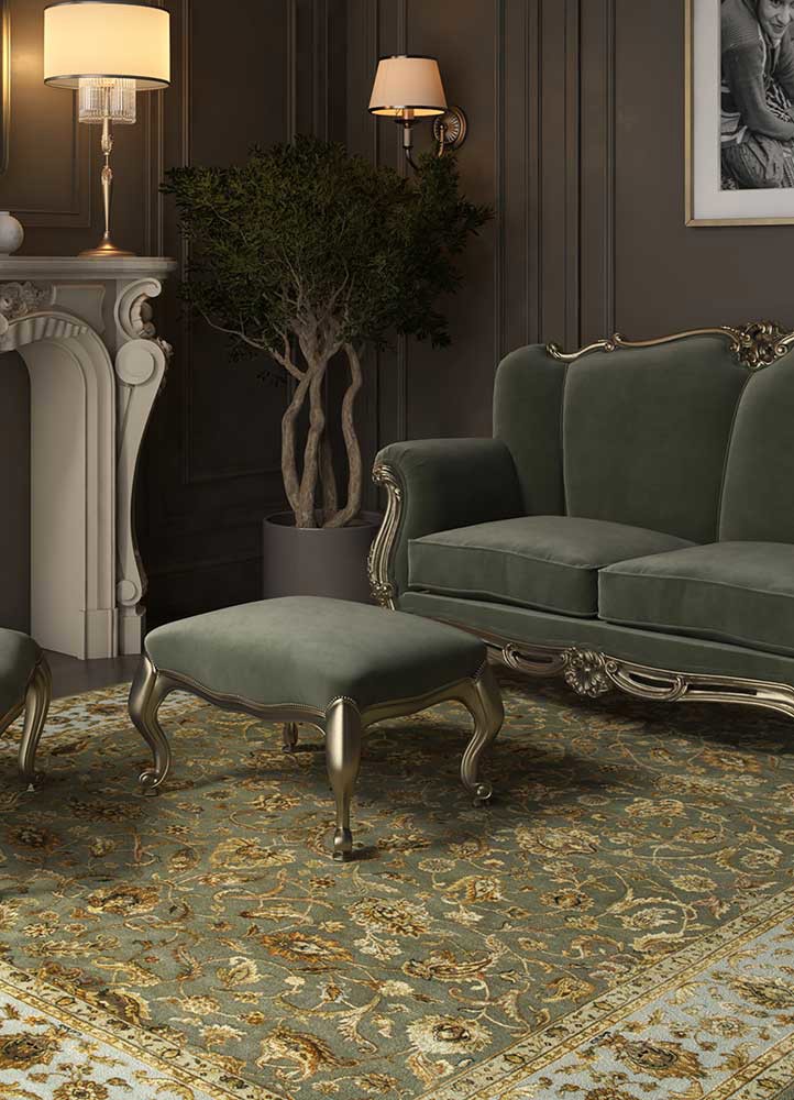 aurora grey and black wool and silk hand knottedRug - Rander aurora grey and black wool and silk hand knottedRug - Rander