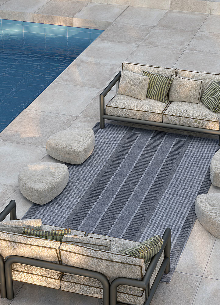 al fresco beige and brown polyester flat weavesRug - Rander al fresco beige and brown polyester flat weavesRug - Rander