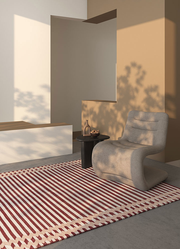 alhambra red and orange wool flat weavesRug - Rander