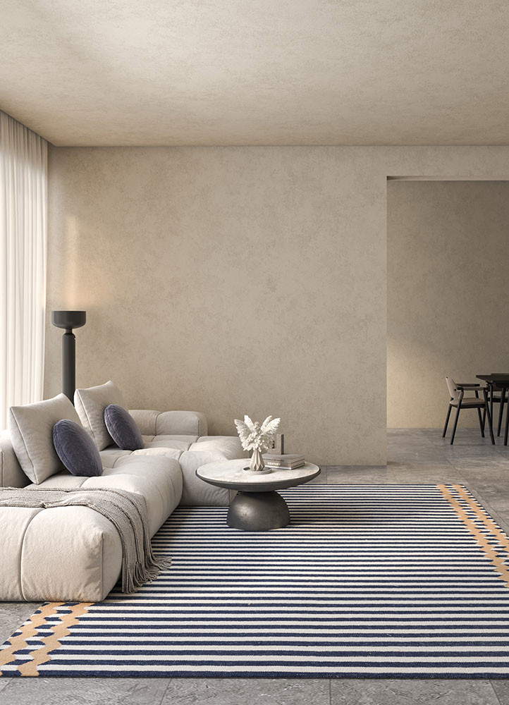 alhambra blue wool flat weavesRug - Rander