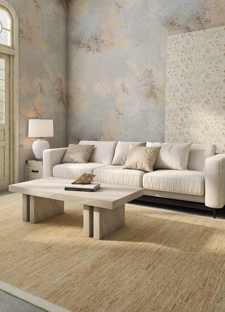 blythe beige and brown wool hand knottedRug - Rander