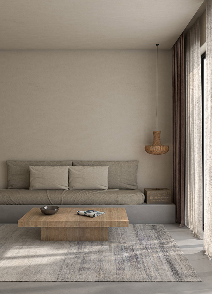 entropy blue wool and silk hand knottedRug - Rander entropy blue wool and silk hand knottedRug - Rander