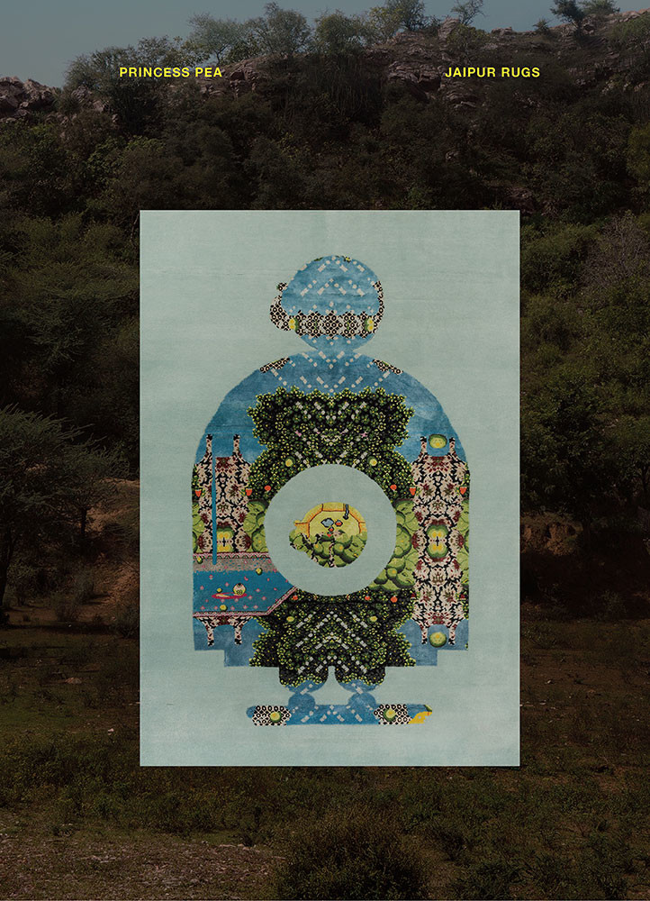 days blue wool and silk hand knottedRug - Rander days blue wool and silk hand knottedRug - Rander