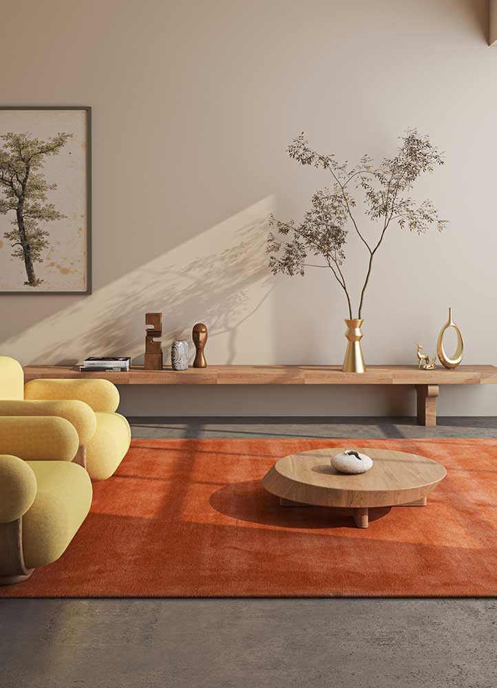 cera red and orange wool hand tuftedRug - Rander cera red and orange wool hand tuftedRug - Rander