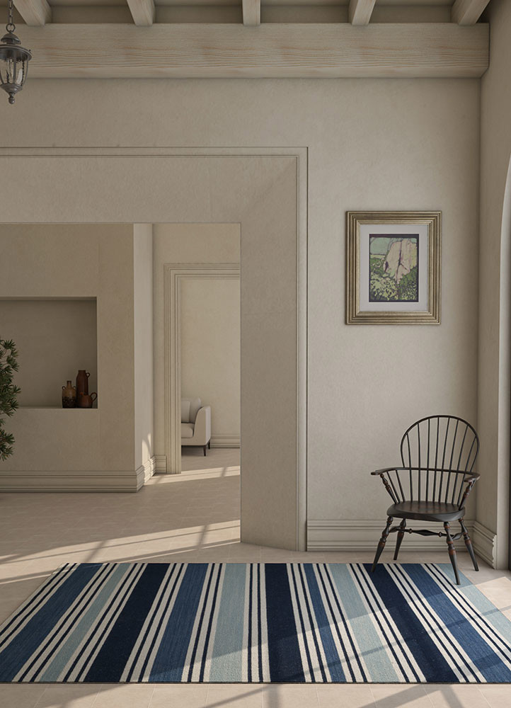 indusbar blue wool flat weavesRug - Rander