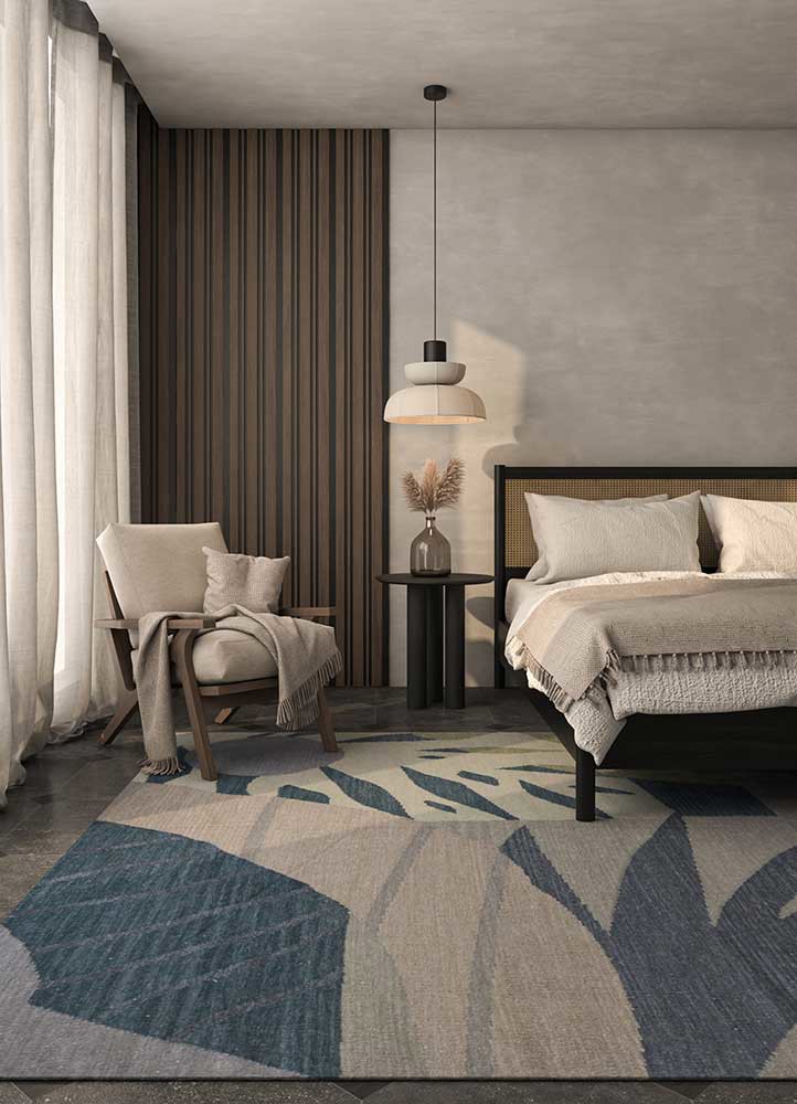 orenda grey and black wool flat weavesRug - Rander