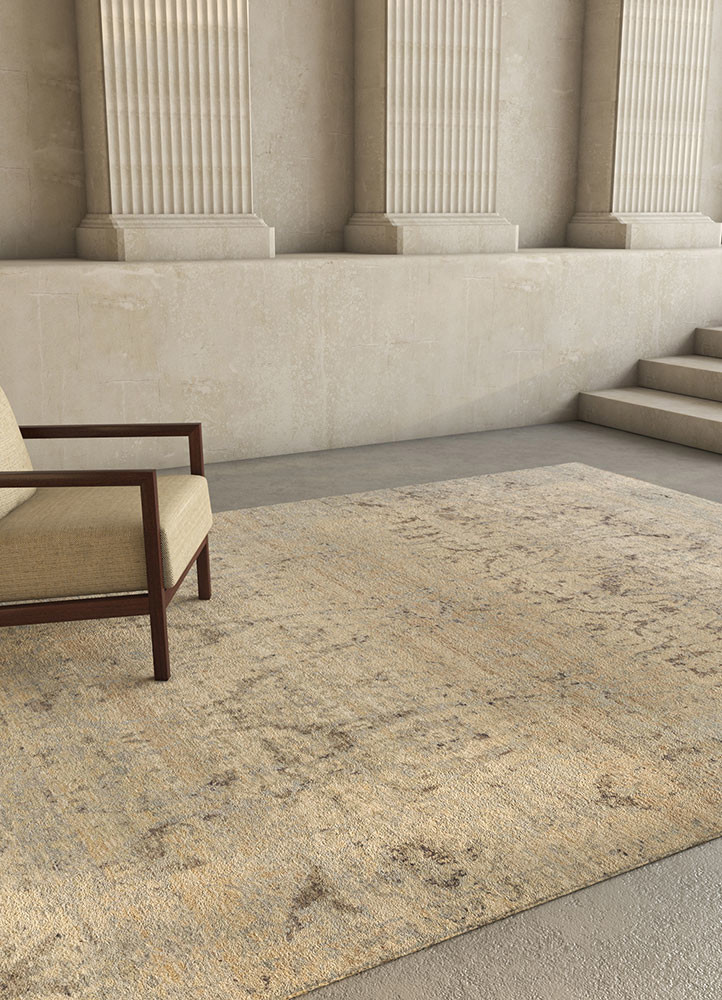 someplace in time beige and brown wool hand knottedRug - Rander someplace in time beige and brown wool hand knottedRug - Rander