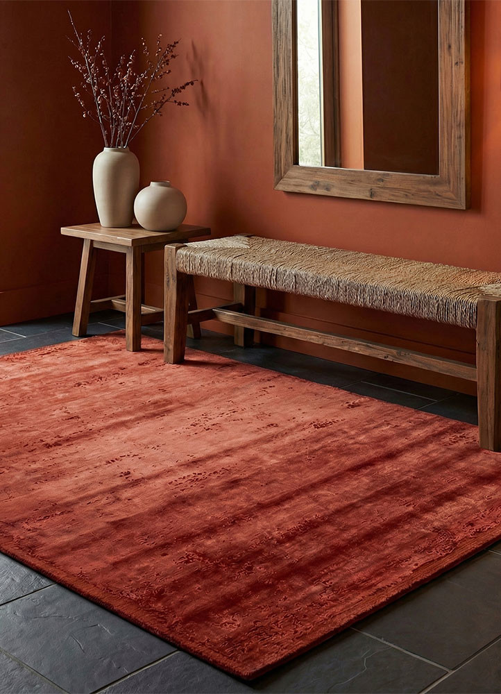 chaos theory by kavi red and orange wool and bamboo silk hand knottedRug - Rander chaos theory by kavi red and orange wool and bamboo silk hand knottedRug - Rander