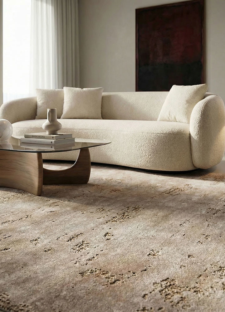 chaos theory by kavi beige and brown wool and bamboo silk hand knottedRug - Rander chaos theory by kavi beige and brown wool and bamboo silk hand knottedRug - Rander