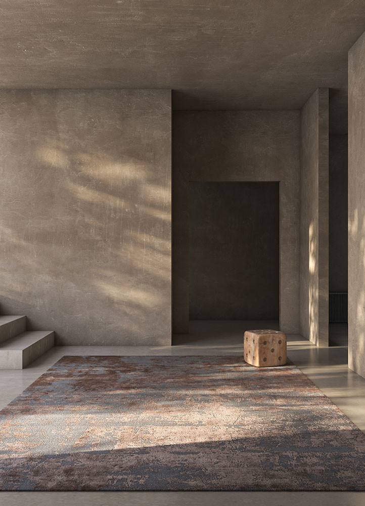 project error by kavi grey and black wool and bamboo silk hand knottedRug - Rander