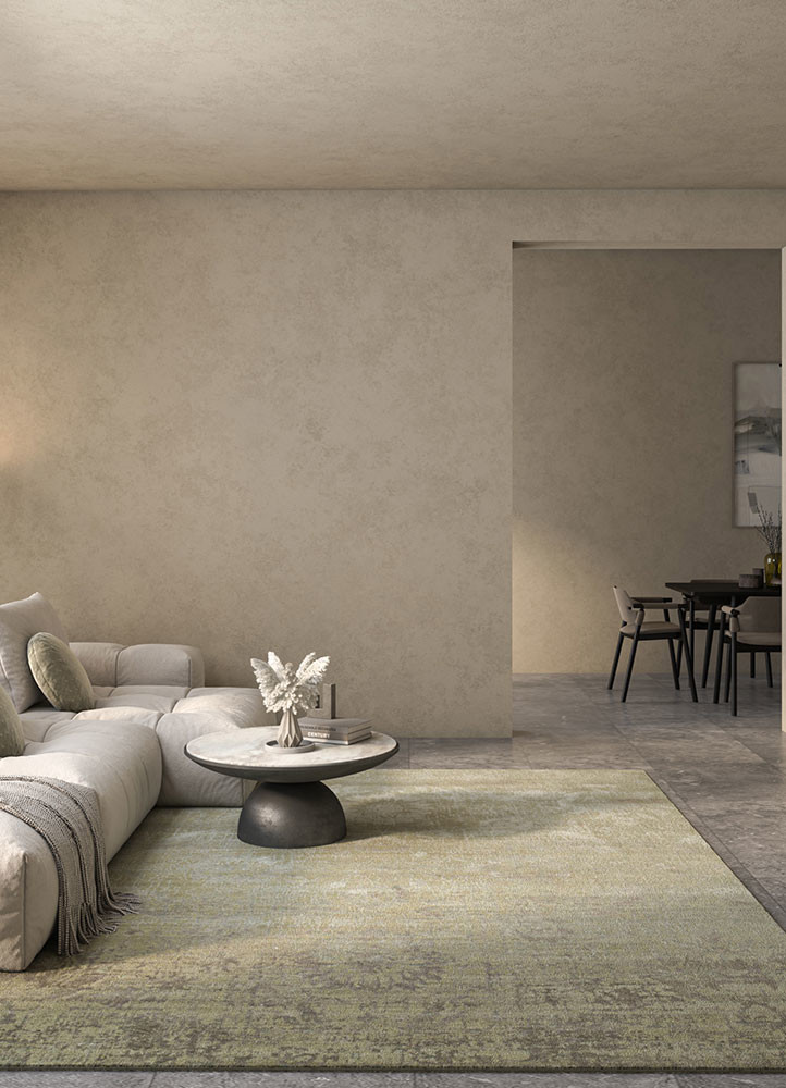 chaos theory by kavi grey and black wool and bamboo silk hand knottedRug - Rander