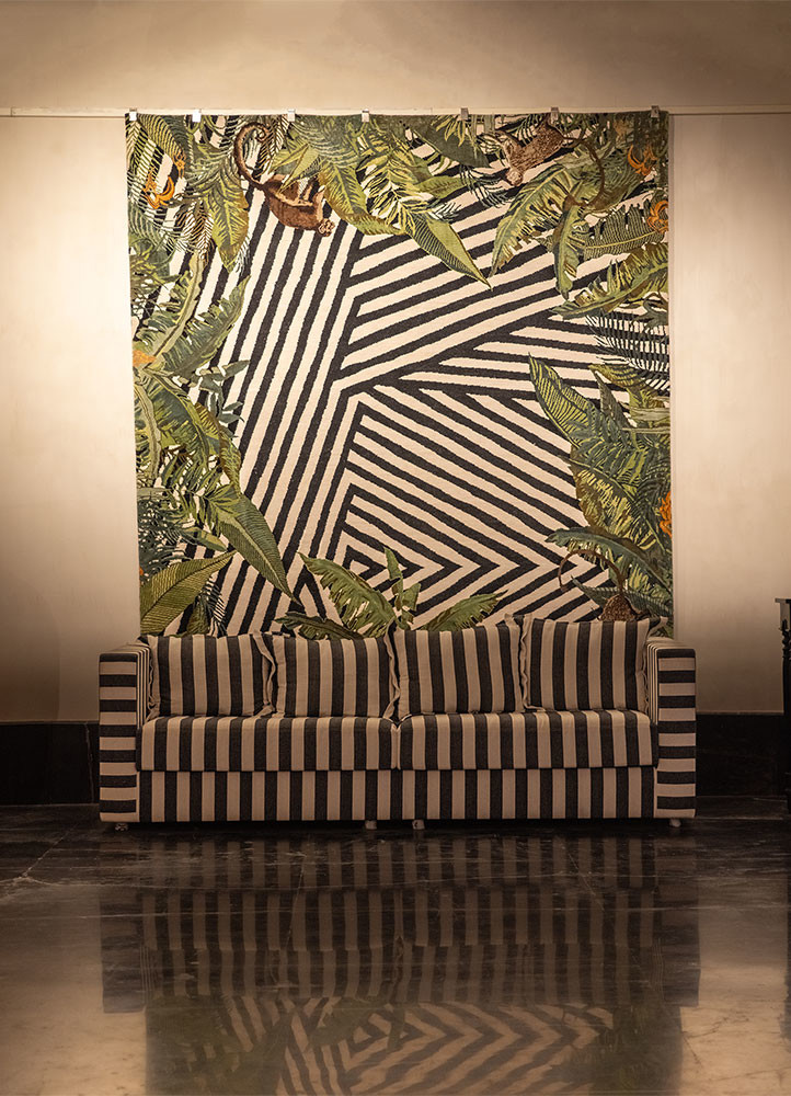 pansy ivory wool and bamboo silk hand knottedRug - Rander