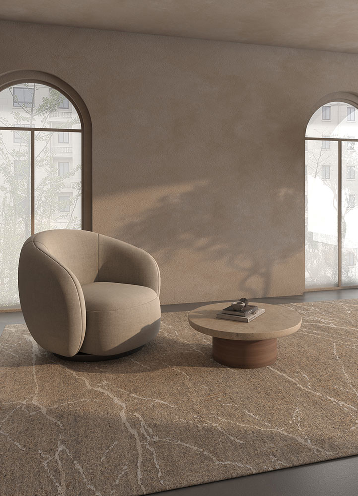 urban pause by kavi beige and brown wool and bamboo silk hand knottedRug - Rander urban pause by kavi beige and brown wool and bamboo silk hand knottedRug - Rander