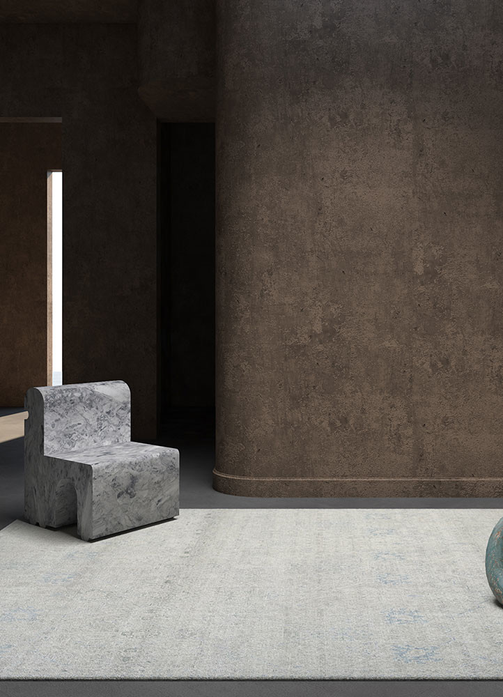 erbe blue wool hand knottedRug - Rander