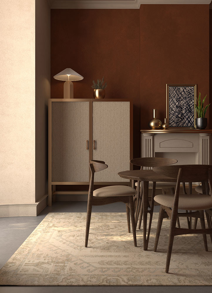 konstrukt ivory wool and bamboo silk hand loomRug - Rander