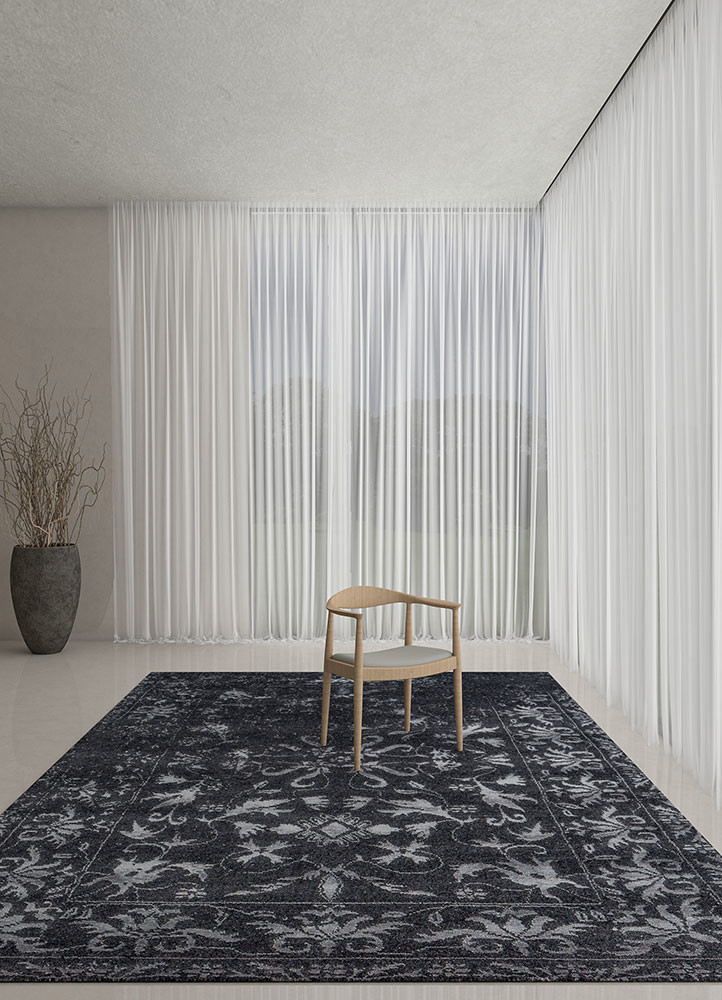 konstrukt beige and brown wool and bamboo silk hand loomRug - Rander