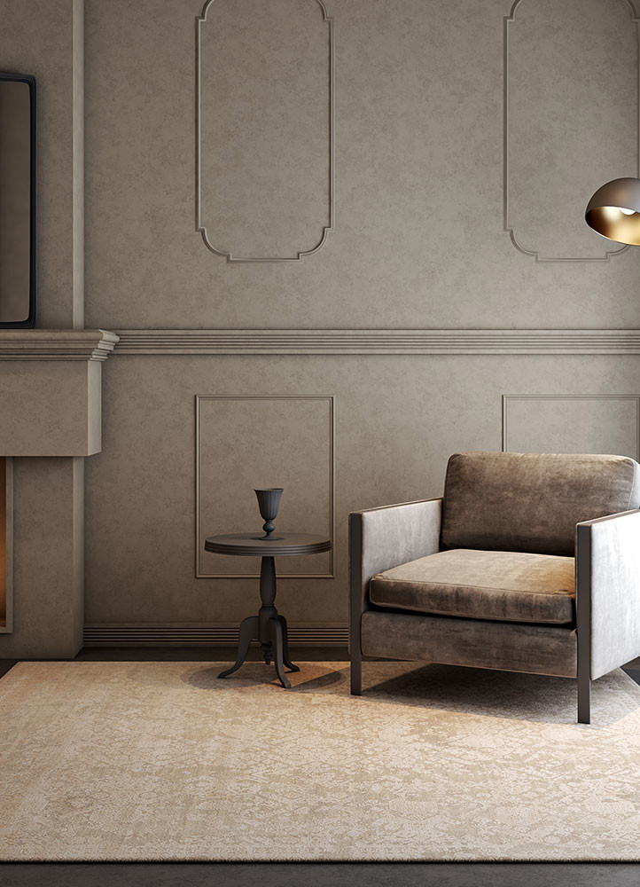 konstrukt blue wool and bamboo silk hand loomRug - Rander