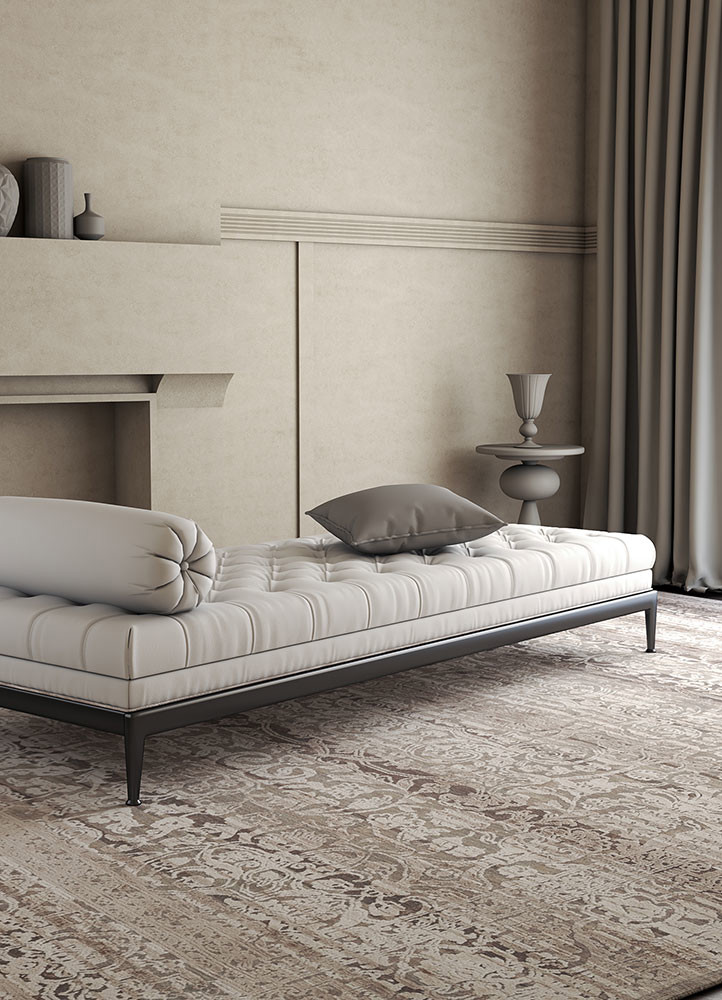 konstrukt blue wool and bamboo silk hand loomRug - Rander