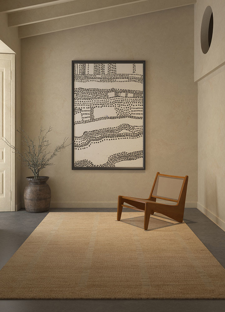 contour beige and brown wool hand loomRug - Rander contour beige and brown wool hand loomRug - Rander