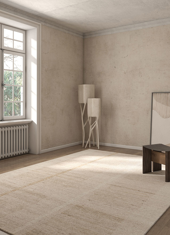 blythe beige and brown afghan wool hand knottedRug - Rander