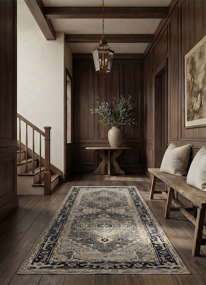 savana blue wool hand knottedRug - Rander