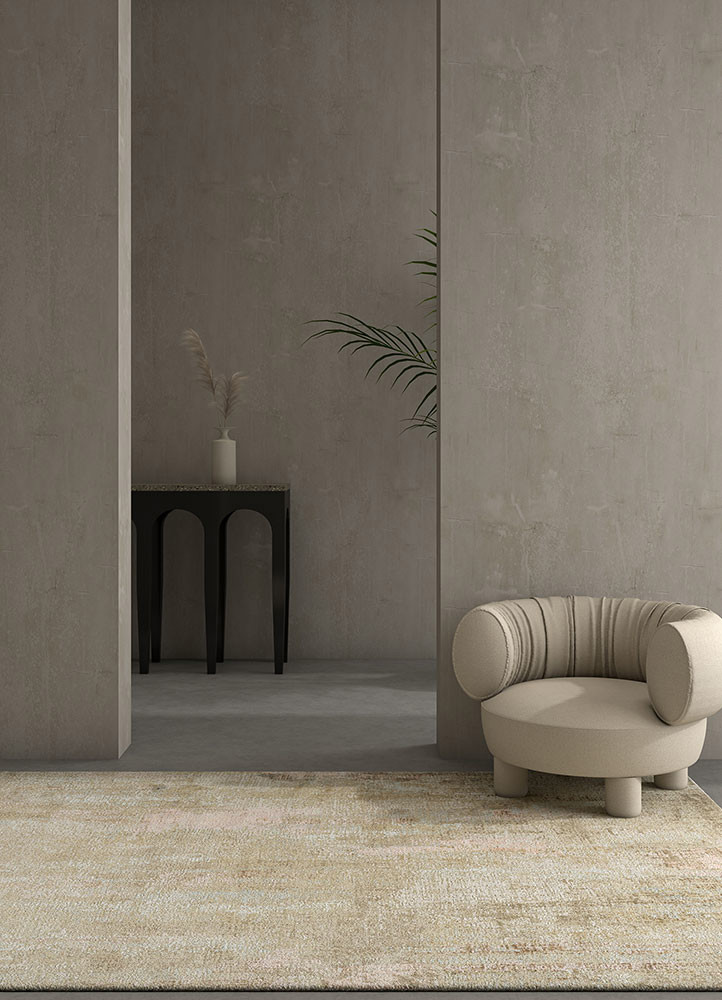 uvenuti grey and black wool and bamboo silk hand knottedRug - Rander