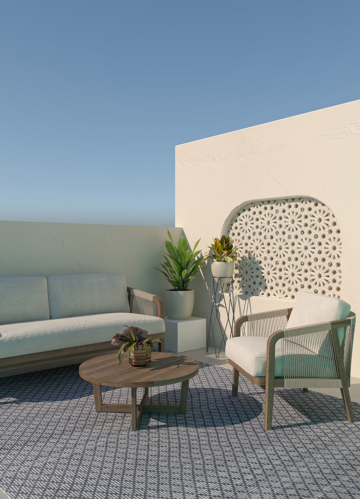 abrash grey and black polyester flat weavesRug - Rander