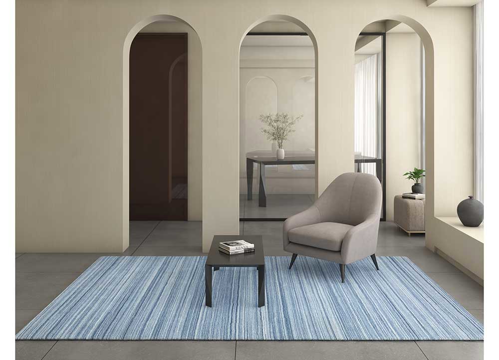 contour blue polyester hand loomRug - Rander contour blue polyester hand loomRug - Rander