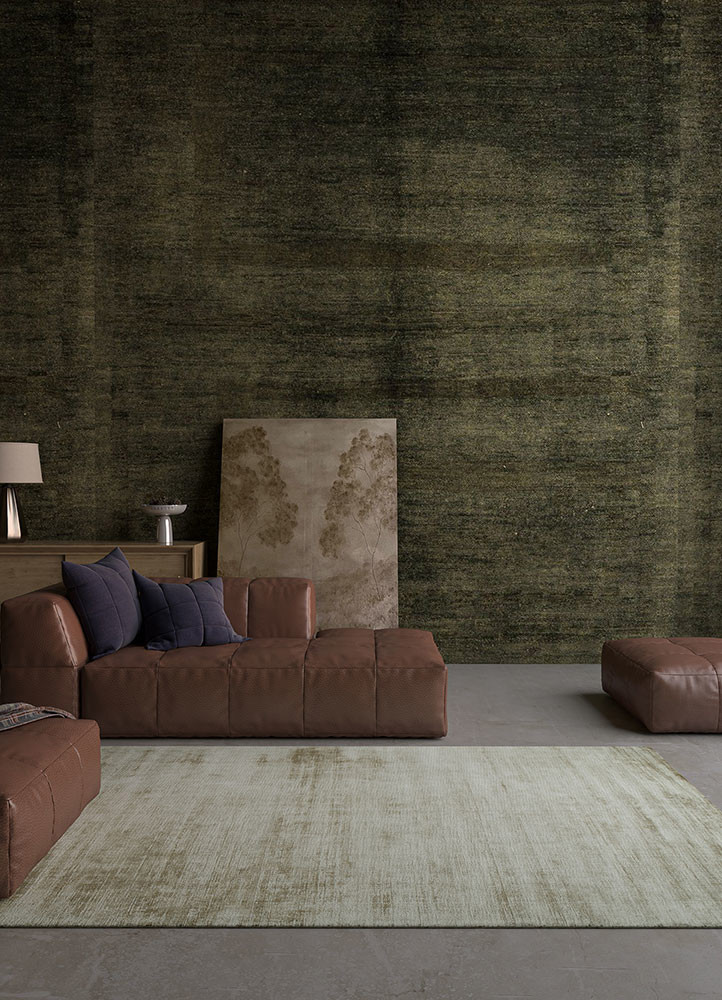 basis beige and brown viscose hand loomRug - Rander