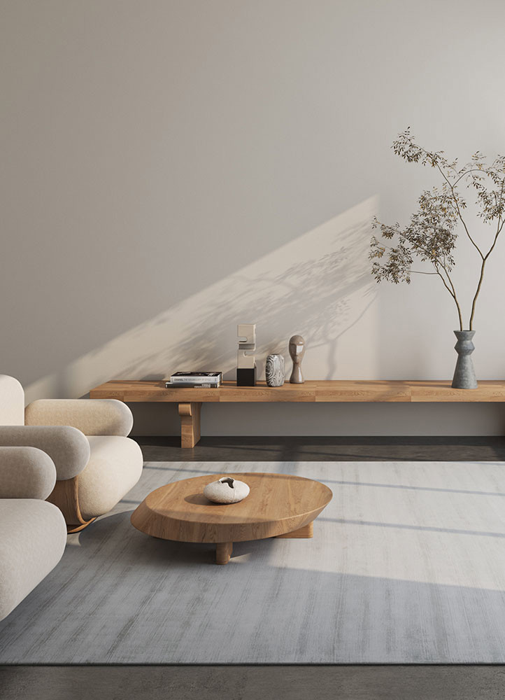 basis grey and black viscose hand loomRug - Rander