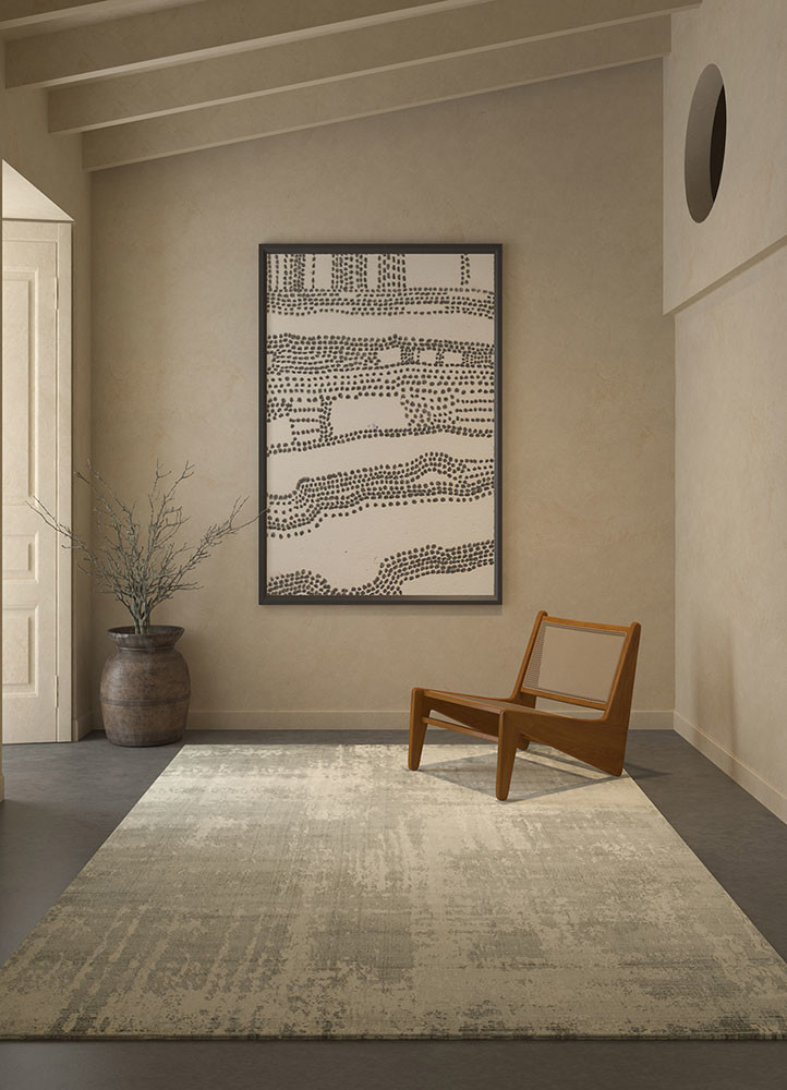 bespoke sile grey and black wool and viscose hand loomRug - Rander bespoke sile grey and black wool and viscose hand loomRug - Rander