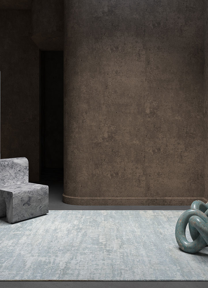 bespoke sile grey and black wool and viscose hand loomRug - Rander