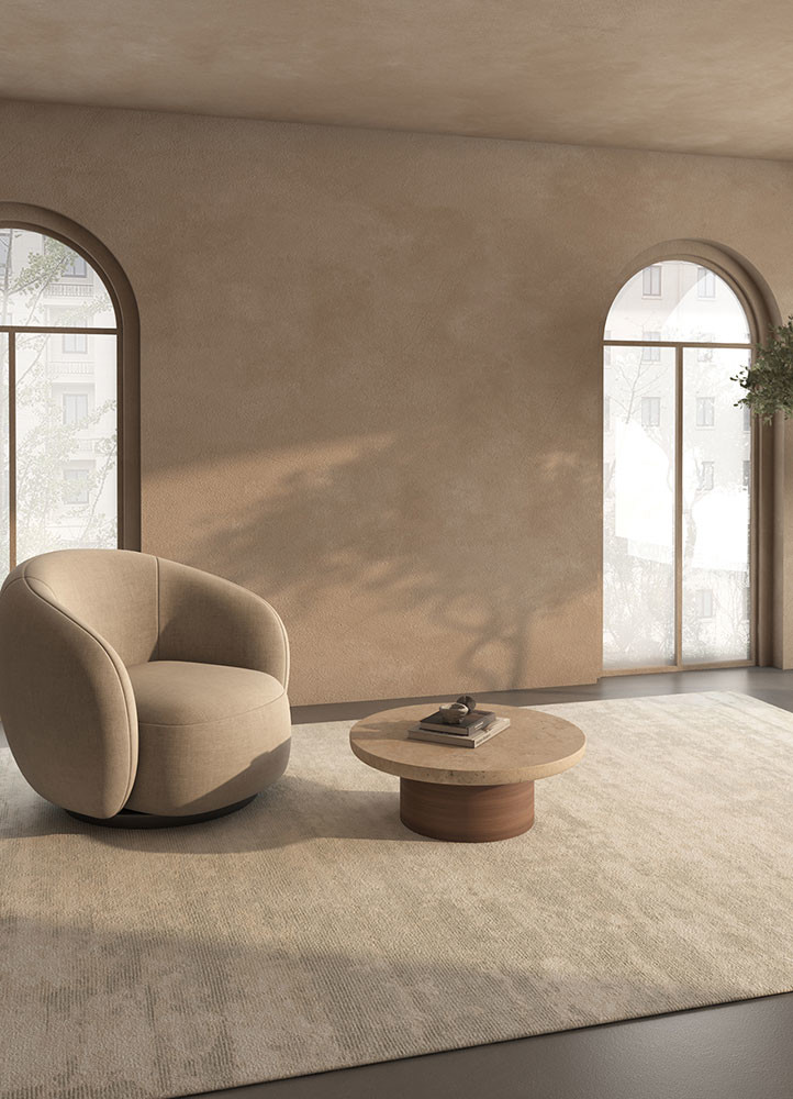 bespoke sile ivory wool and viscose hand loomRug - Rander