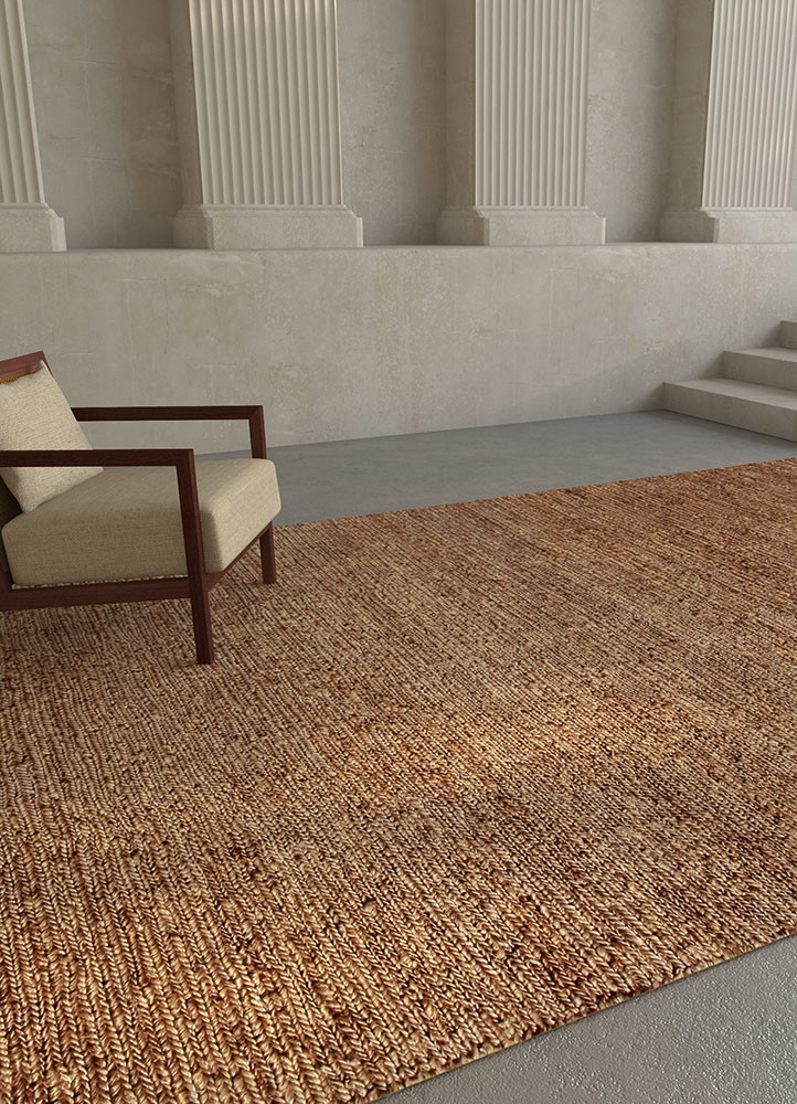 hula beige and brown jute and hemp hand knottedRug - Rander