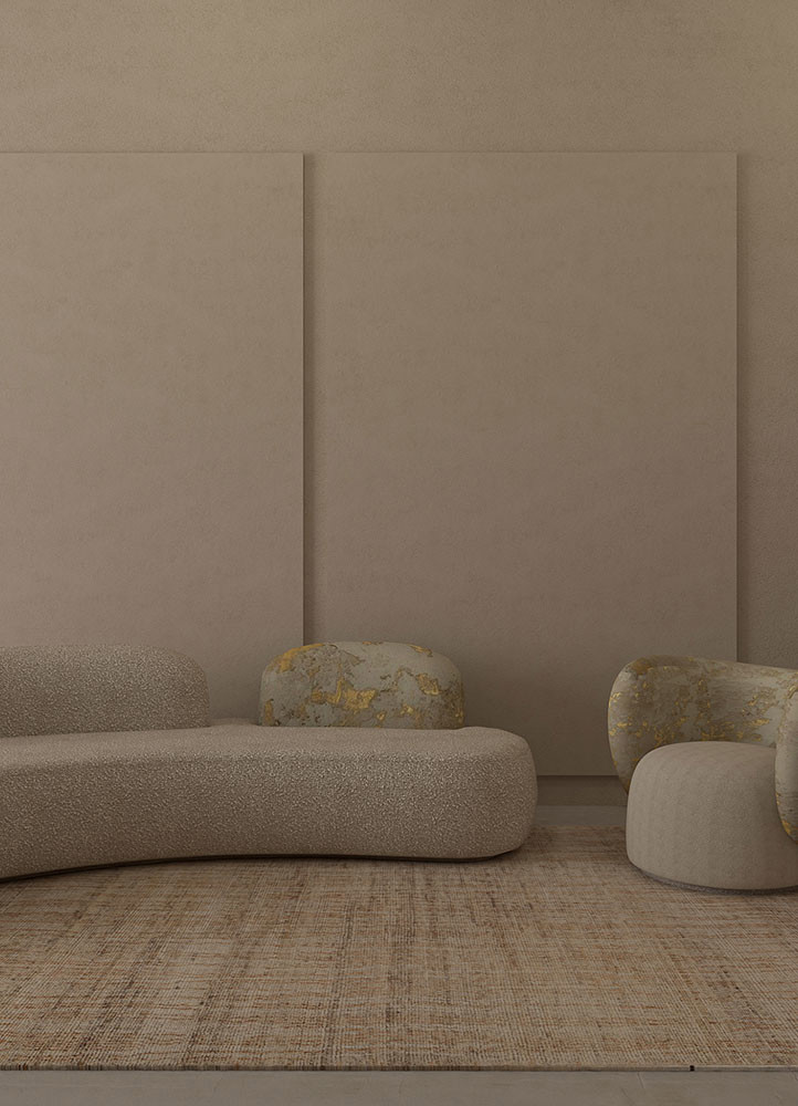 manifest beige and brown afghan wool hand knottedRug - Rander