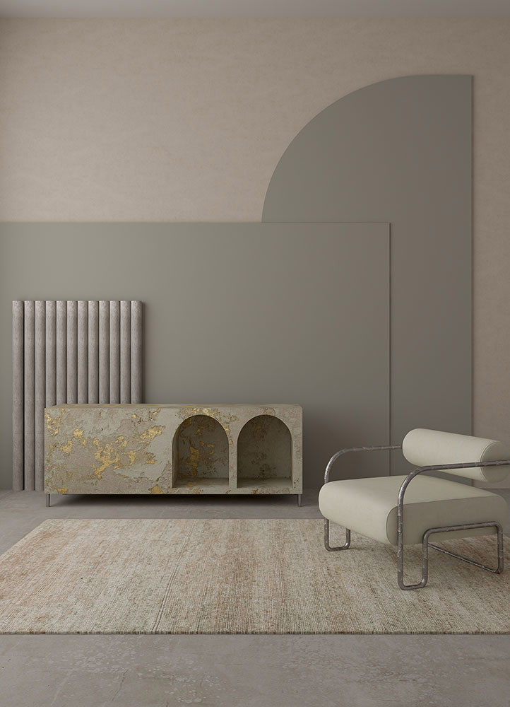 uvenuti green afghan wool hand knottedRug - Rander