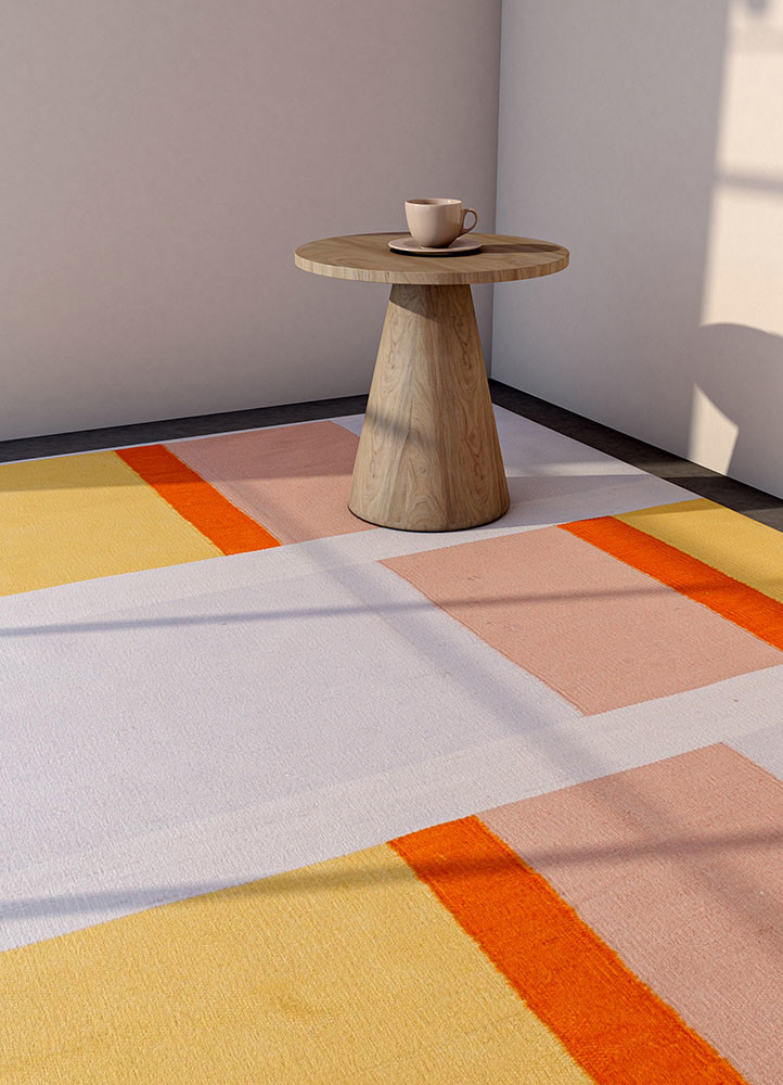 indusbar ivory polyester flat weavesRug - Rander indusbar ivory polyester flat weavesRug - Rander