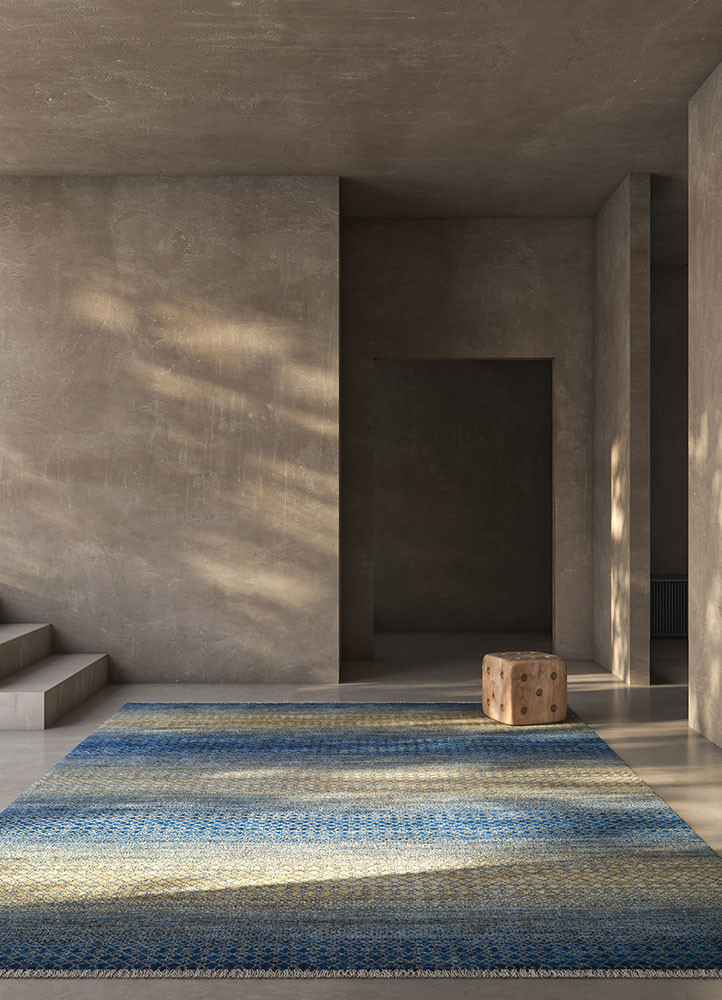 kairos blue wool hand knottedRug - Rander