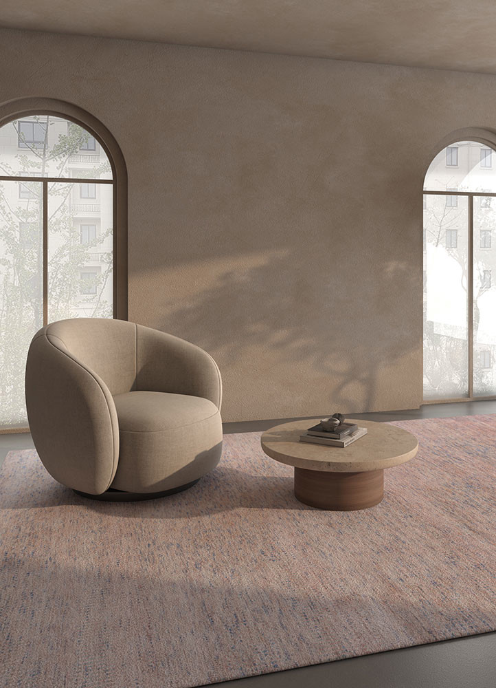 kairos pink and purple wool and viscose hand knottedRug - Rander